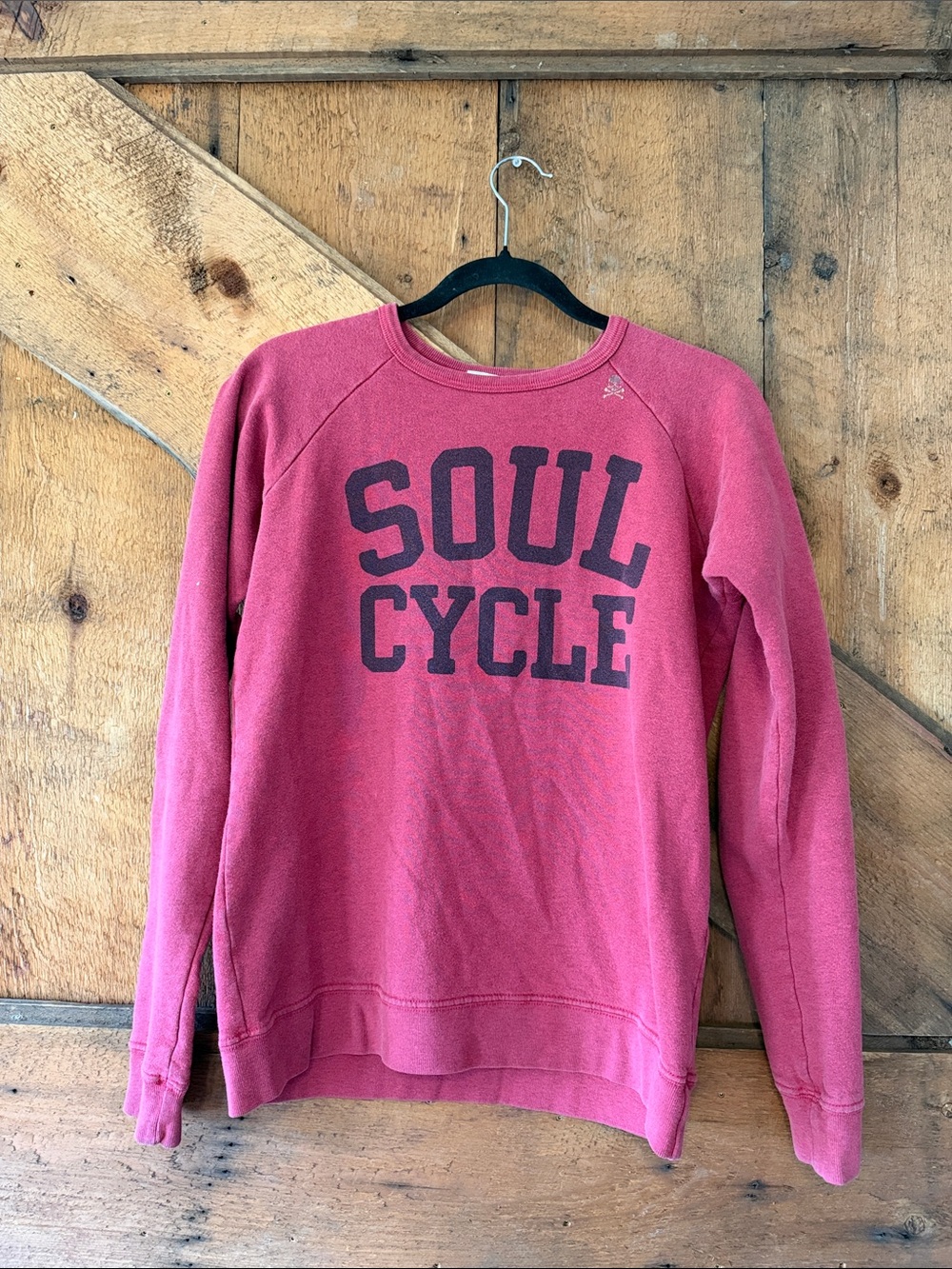 SoulCycle East West Crewneck Sweatshirt Women’s XS Pink Distressed Graphic